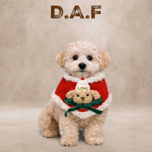 Santa Dog Kürklü Yaka | Köpekler için Noel Kostümü