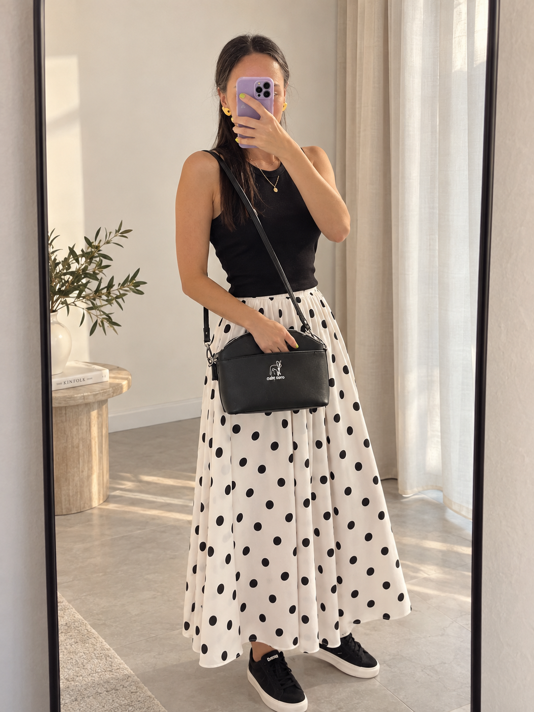 Frenchie Desenli Omuz Çantası