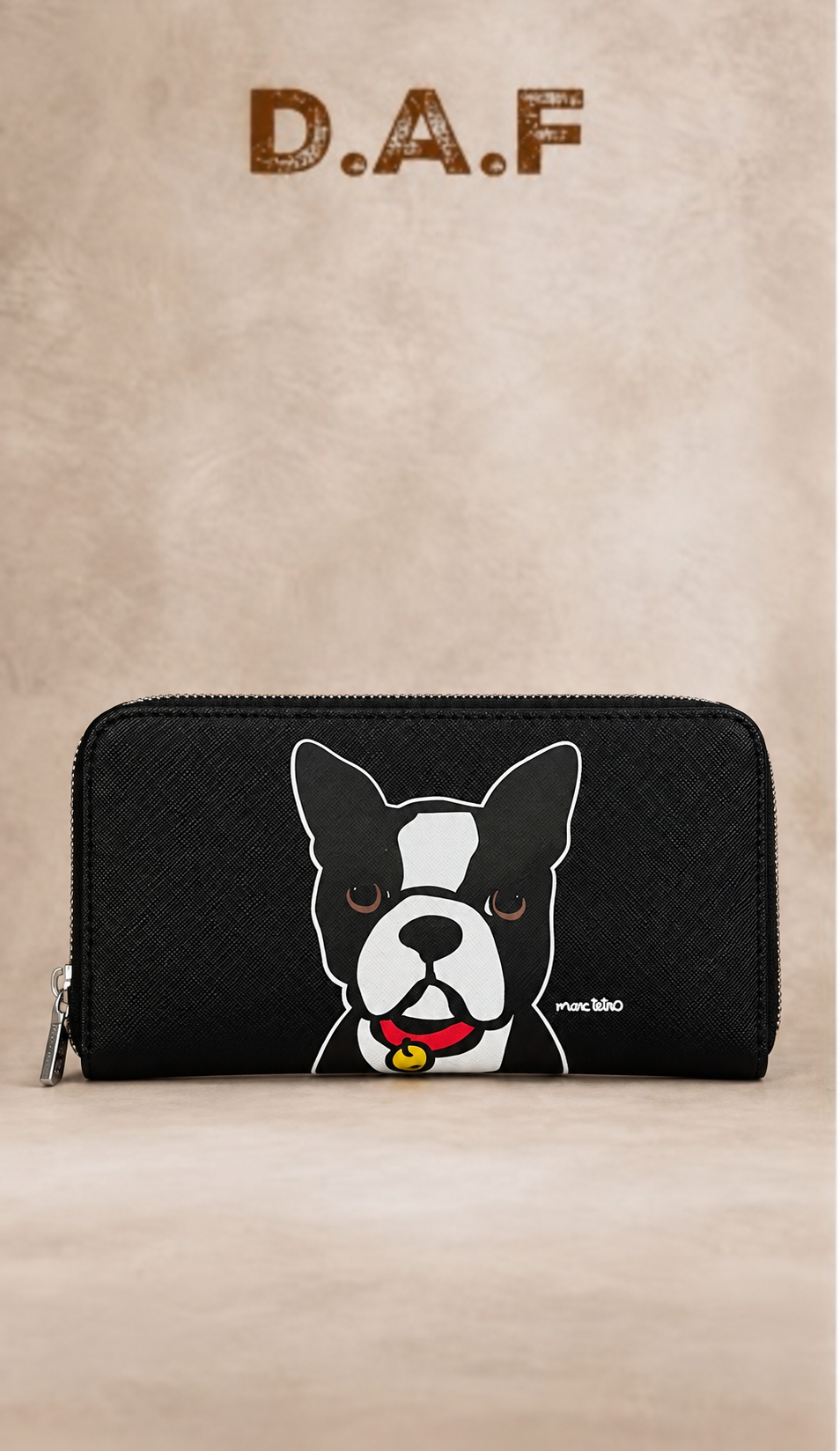 Frenchie Desenli Büyük Cüzdan