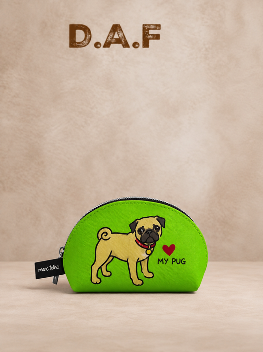 Pug Desenli Bozuk Çantası