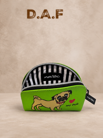 Pug Desenli Bozuk Çantası
