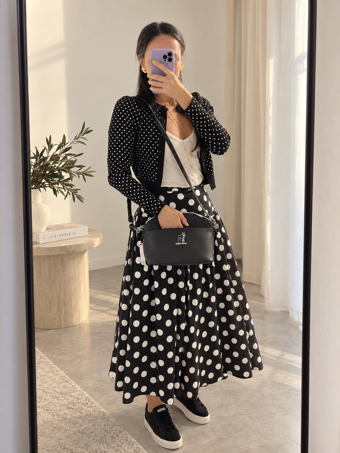 Frenchie Desenli Omuz Çantası