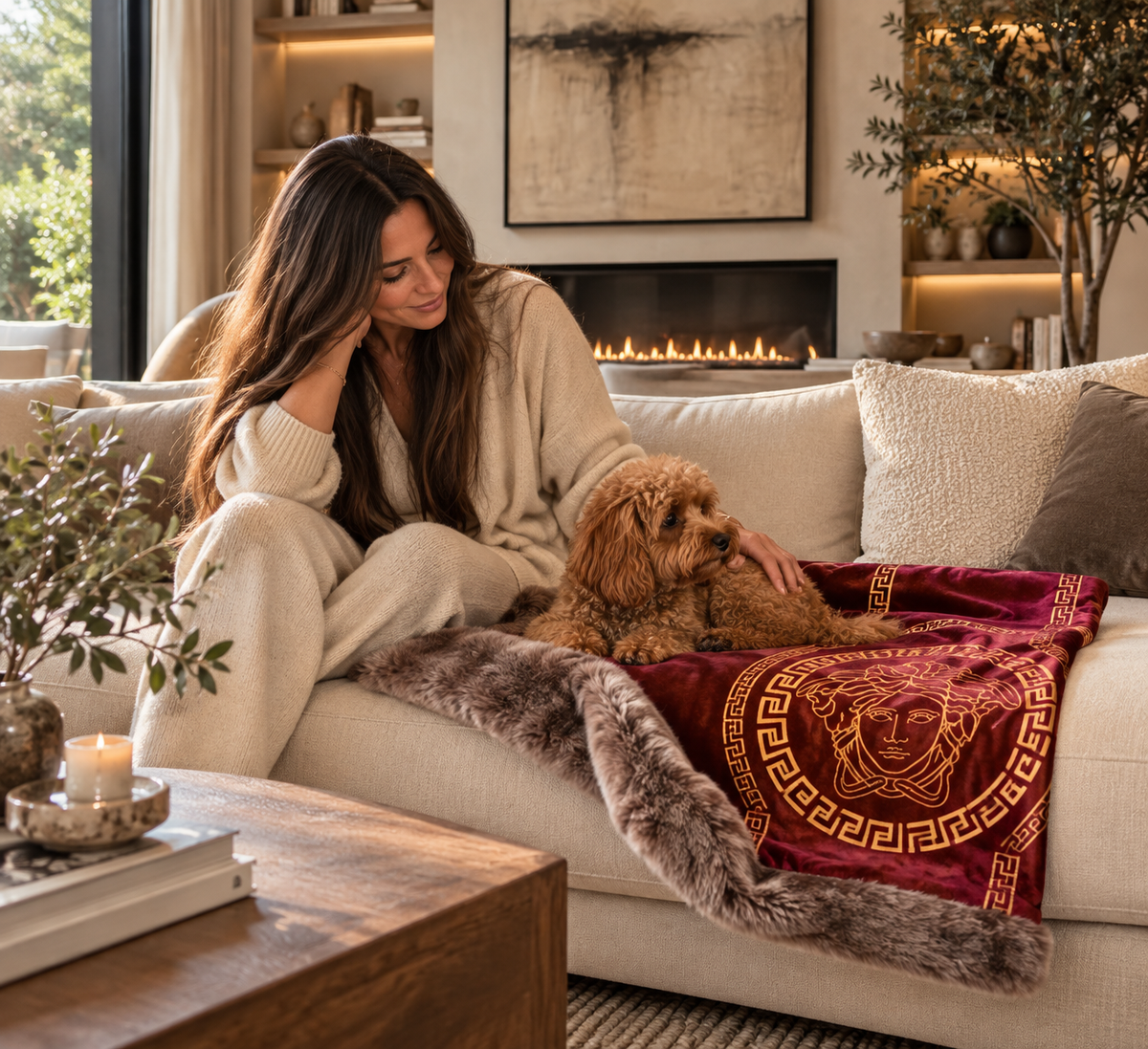Kürklü Kadife Kedi Köpek Battaniyesi