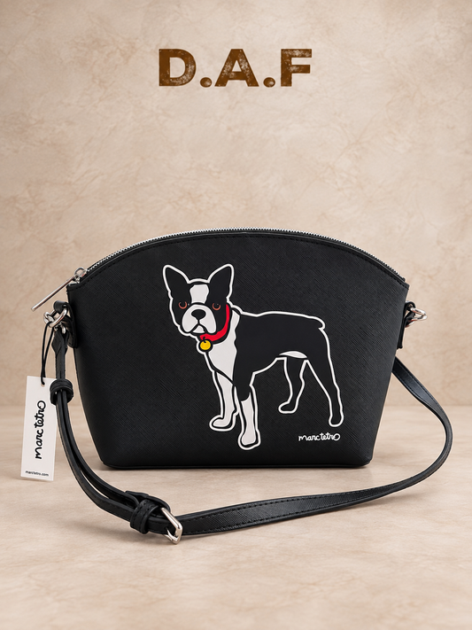 Frenchie Desenli Omuz Çantası