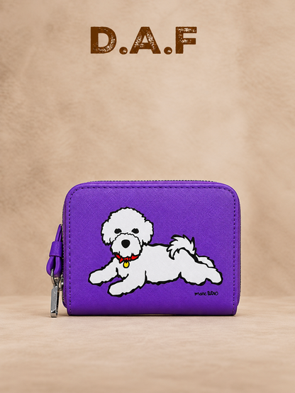 Poodle Desenli Küçük Cüzdan